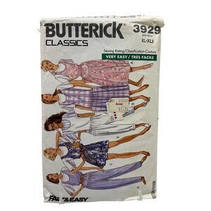 Butterick 3929 Vintage 80s Jumper Jumpsuit Top Sewing Pattern Size L-XL Uncut